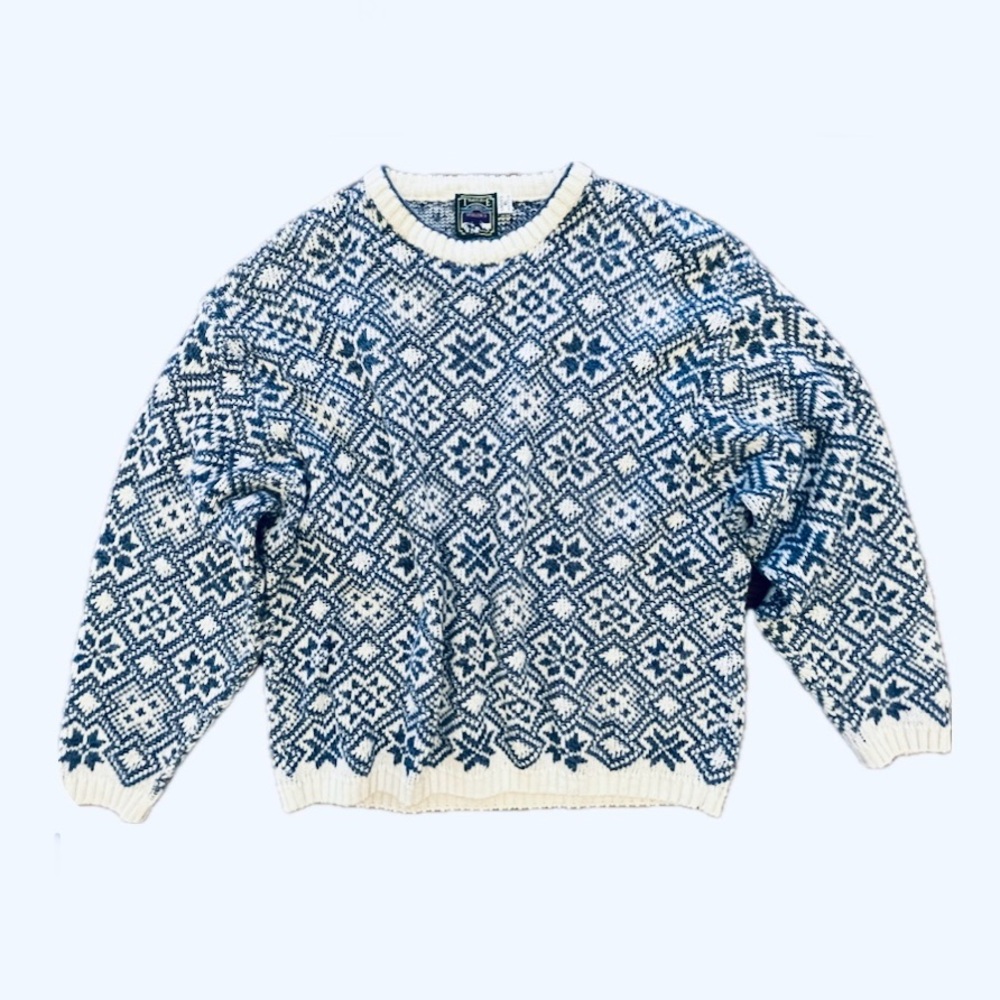 Vintage Snowflake Traverse Bay Woolen Co. Wool Blend Sweater, XL